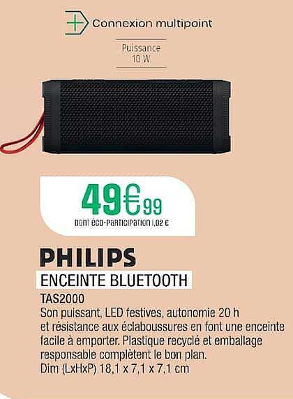 PHILIPS ENCEINTE BLUETOOTH TAS2000