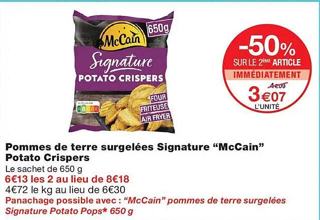 Pommes de terre surgelées Signature “McCain” Potato Crisps
