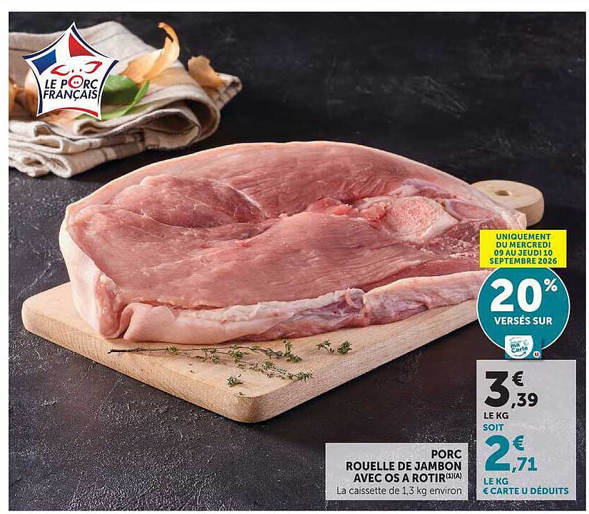 PORC ROUELLE DE JAMBON AVEC OS A ROTIR