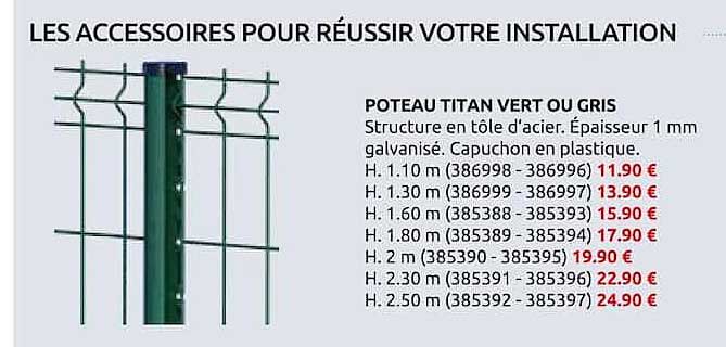 POTEAU TITAN VERT OU GRIS