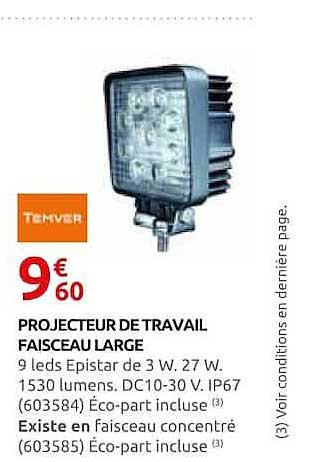PROJECTEUR DE TRAVAIL FAISEAU LARGE
