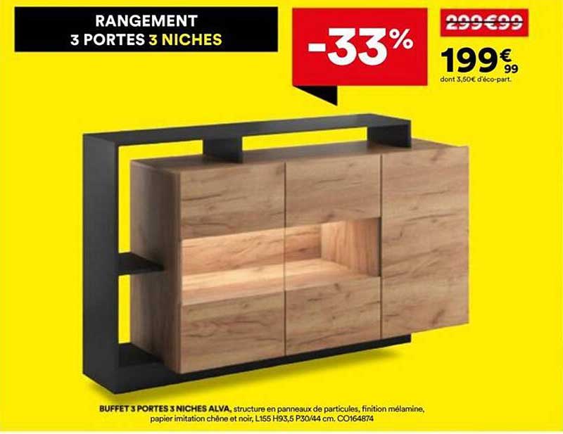 RANGEMENT 3 PORTES 3 NICHES