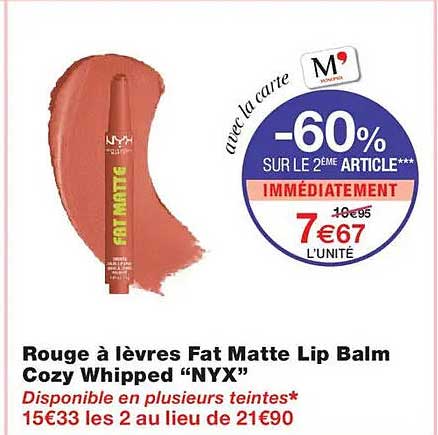 Rouge à lèvres Fat Matte Lip Balm Cozy Whipped “NYX”