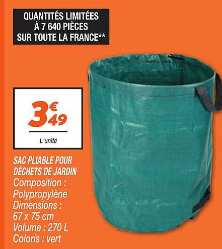 SAC PLIABLE POUR DÉCHETS DE JARDIN