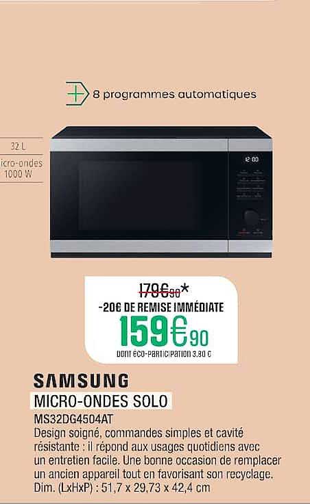 SAMSUNG MICRO-ONDES SOLO MS32DG4504AT