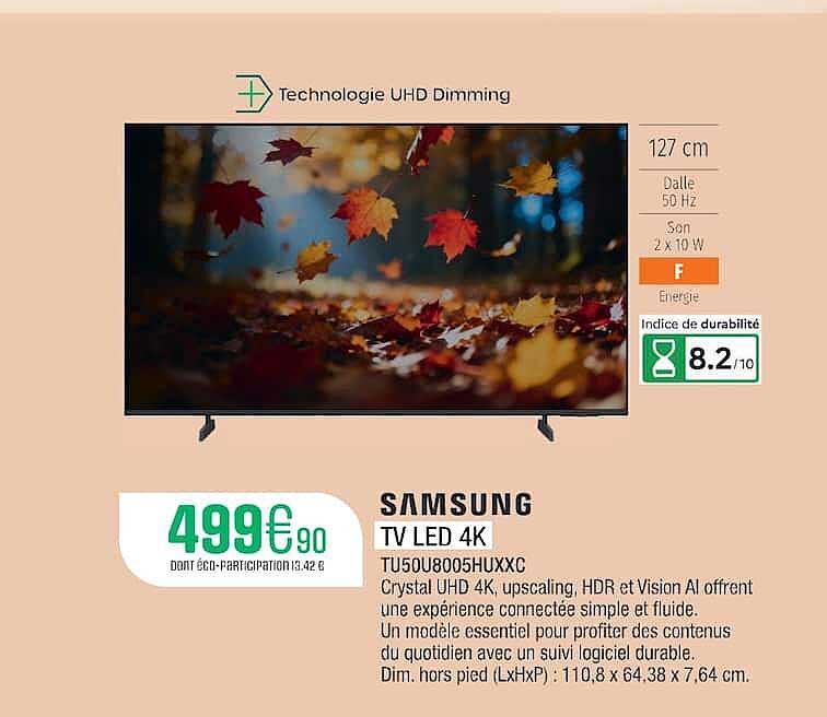 SAMSUNG TV LED 4K TU50U8005HUXXC