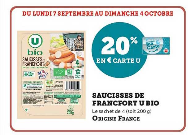 SAUCISSES DE FRANCFORT U BIO