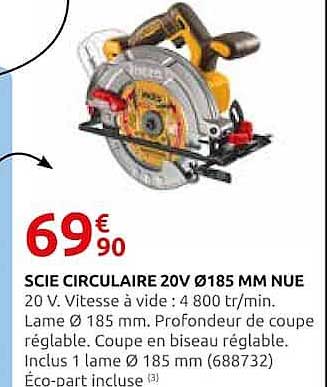 SCIE CIRCULAIRE 20V Ø185 MM NUE