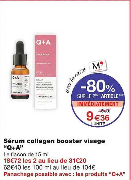 Sérum collagen booster visage “Q+A”