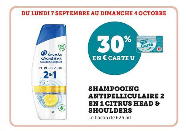 SHAMPOOING ANTIPELLICULAIRE 2 EN 1 CITRUS HEAD & SHOULDERS