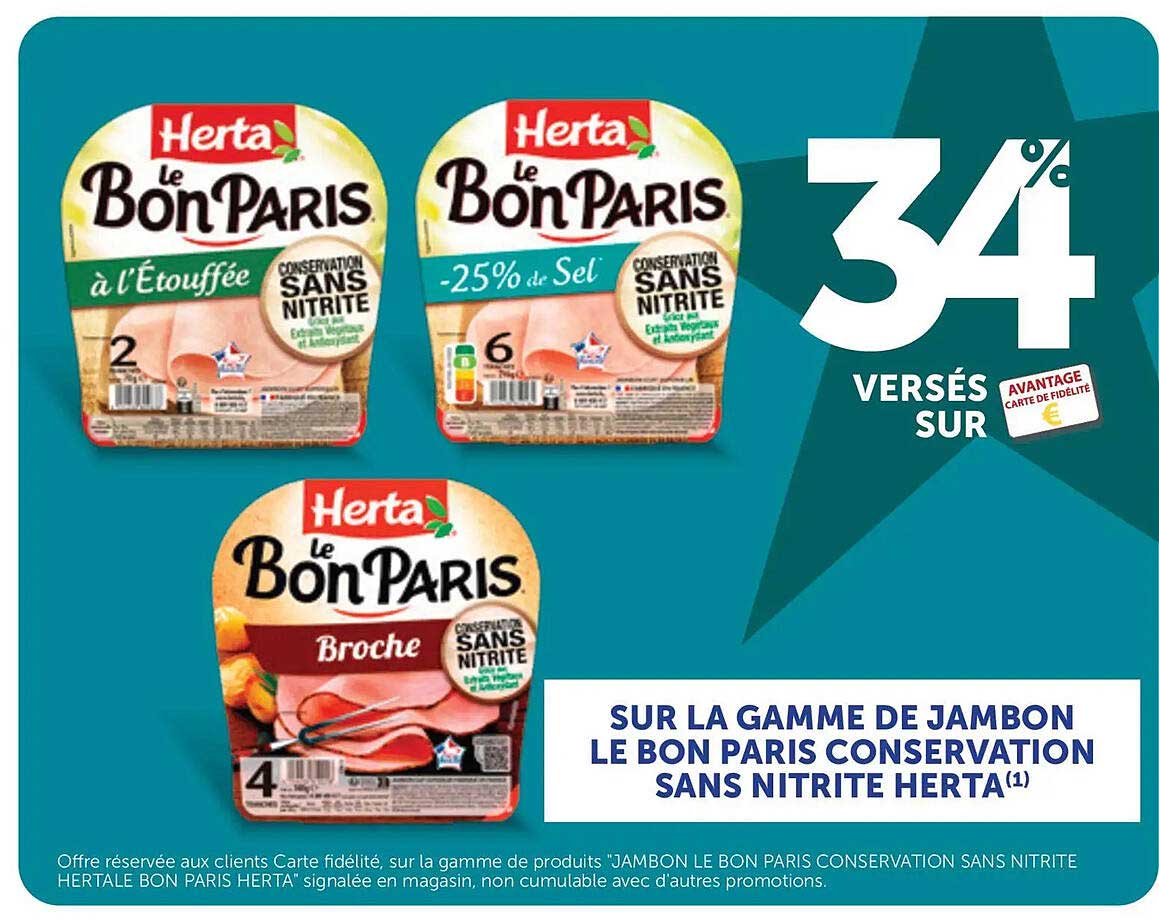 SUR LA GAMME DE JAMBON LE BON PARIS CONSERVATION SANS NITRITE HERTA(1)