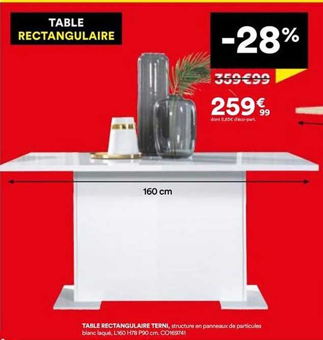 TABLE RECTANGULAIRE