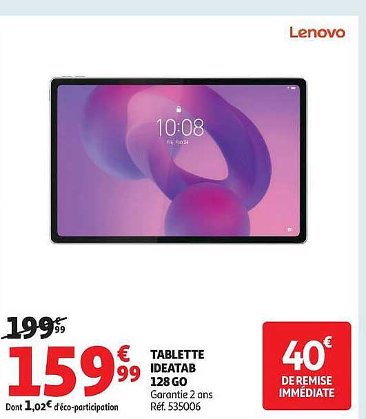 TABLETTE IDEATAB 128 GO Garantie 2 ans Réf. 535006