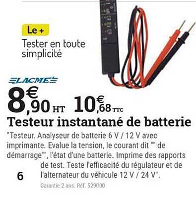 Testeur instantané de batterie