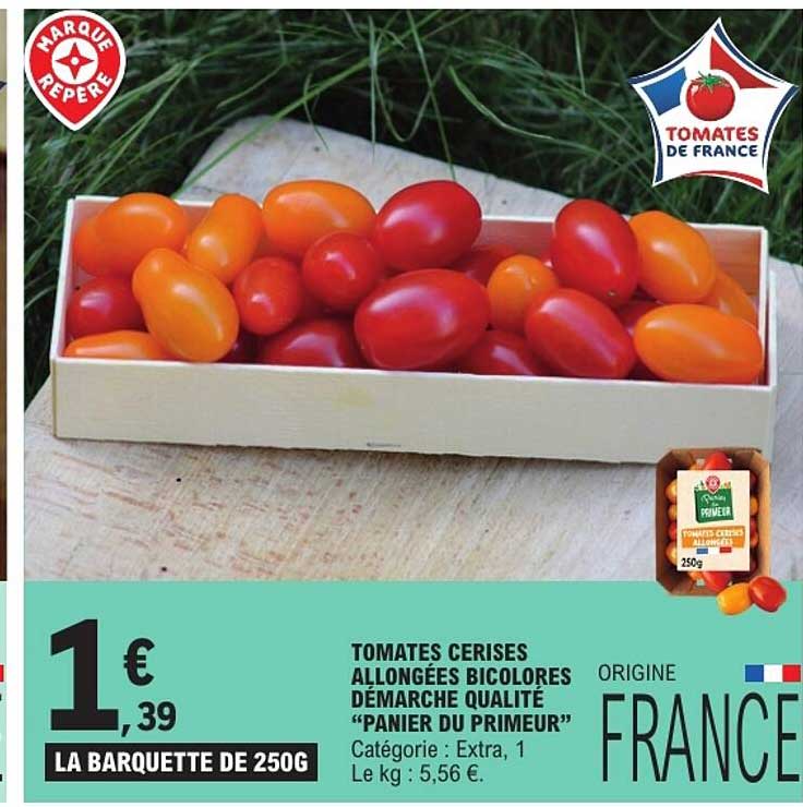 TOMATES CERISES ALLONGÉES BICOLORES DÉMARCHE QUALITÉ “PANIER DU PRIMEUR”
