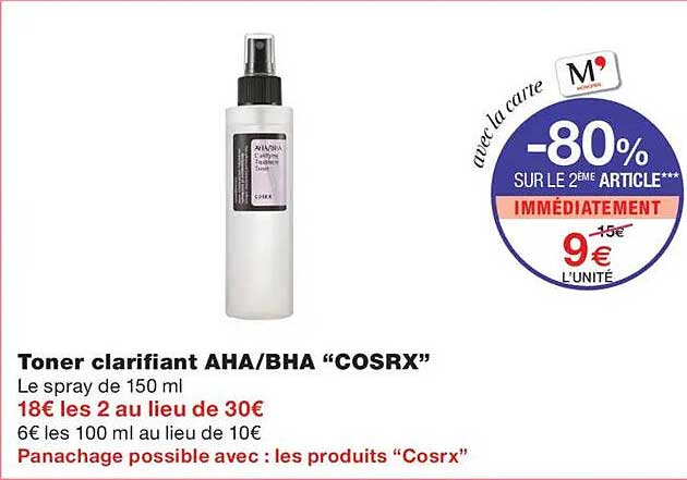 Toner clarifiant AHA/BHA “COSRX”