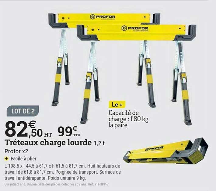Tréteaux charge lourde 1,2 t