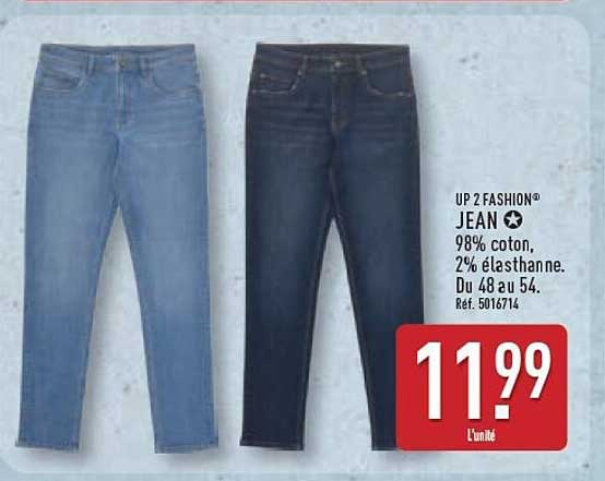 UP 2 FASHION® JEAN 98% coton, 2% élasthanne. Du 48 au 54. Réf. 5016714