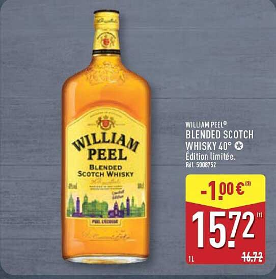 WILLIAM PEEL BLENDED SCOTCH WHISKY 40° Édition limitée.