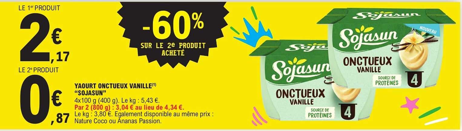 YAOURT ONCTUEUX VANILLE «SOJASUN»