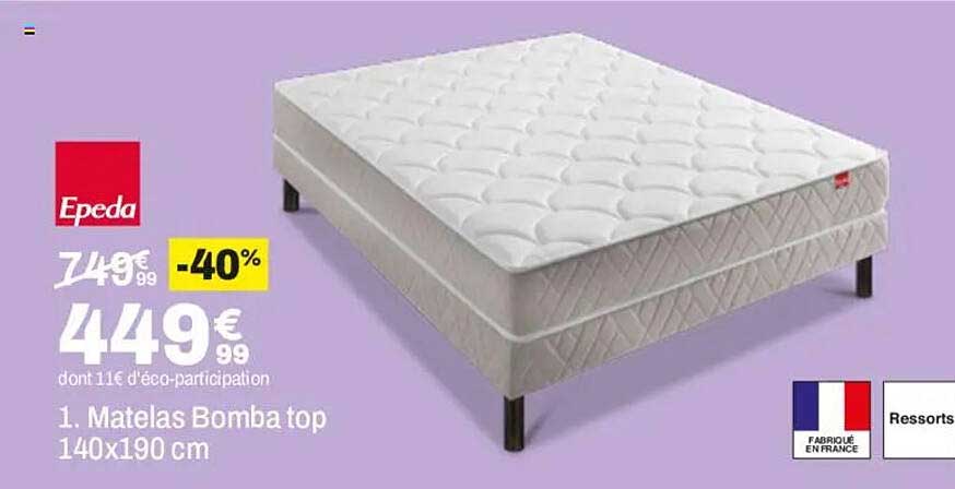 1. Matelas Bomba top 140x190 cm