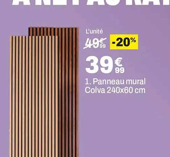 1. Panneau mural Colva 240x60 cm