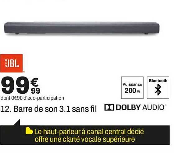 12. Barre de son 3.1 sans fil