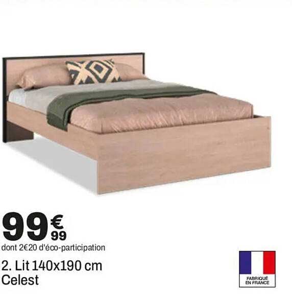 2. Lit 140x190 cm Celest