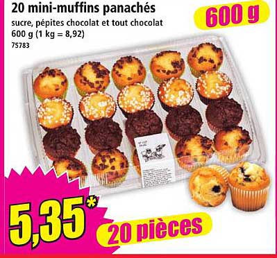 20 mini-muffins panachés