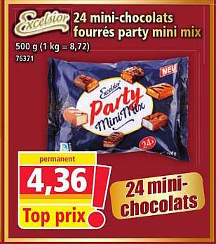 24 mini-chocolats fourrés party mini mix