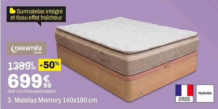 3. Matelas Memory 140x190 cm