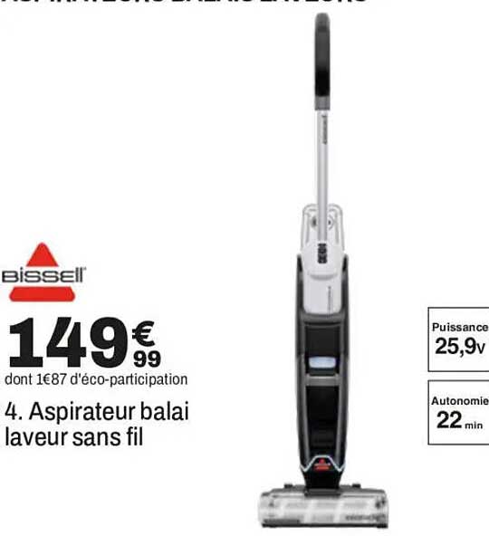 4. Aspirateur balai laveur sans fil