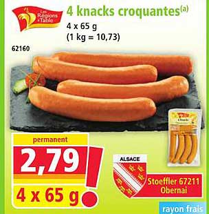 4 knacks croquantes(a)