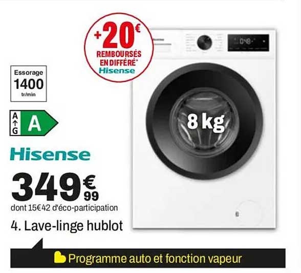 4. Lave-linge hublot Hisense