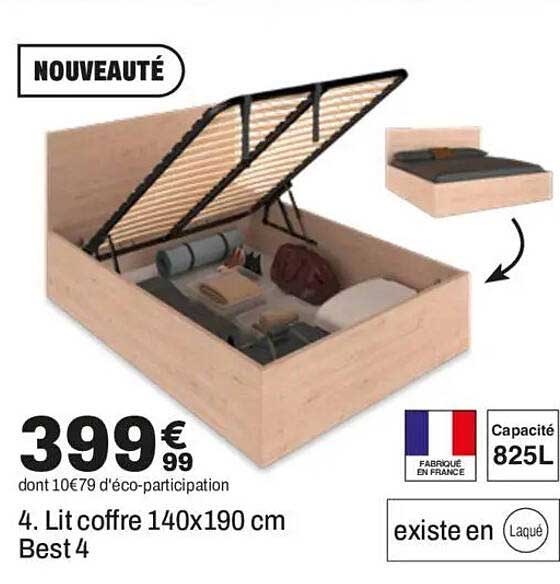 4. Lit coffre 140x190 cm Best 4