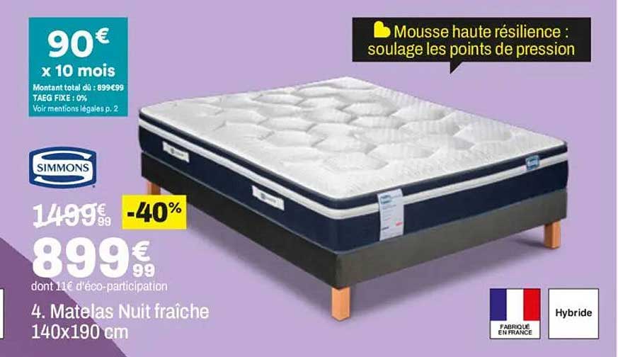4. Matelas Nuit fraiche 140x190 cm