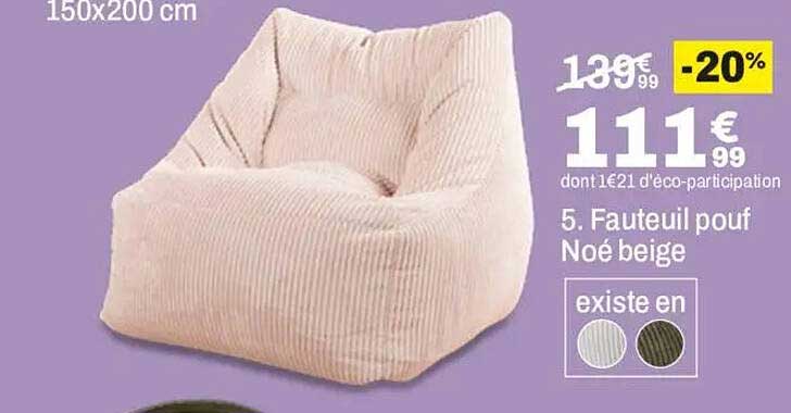 5. Fauteuil pouf Noé beige