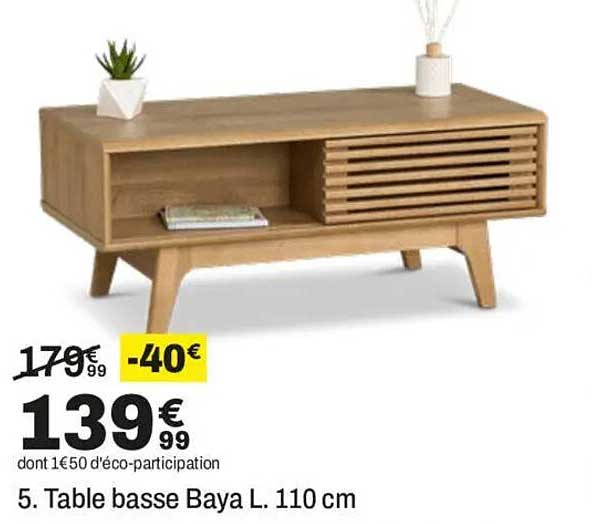 5. Table basse Baya L. 110 cm
