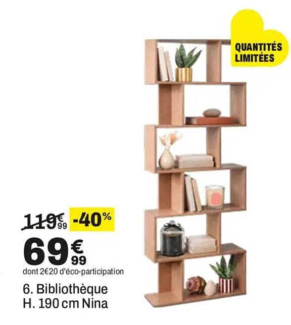 6. Bibliothèque H. 190 cm Nina