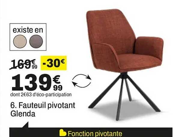 6. Fauteuil pivotant Glenda