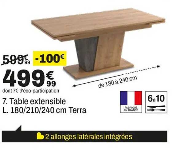7. Table extensible L. 180/210/240 cm Terra