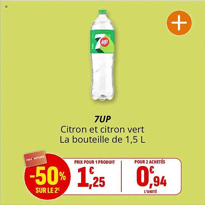7UP Citron et citron vert La bouteille de 1,5 L