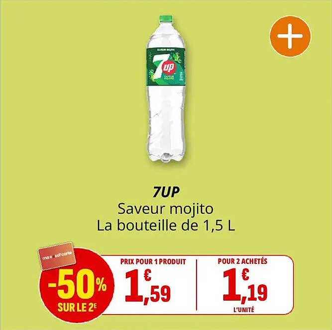 7UP Saveur mojito La bouteille de 1,5 L