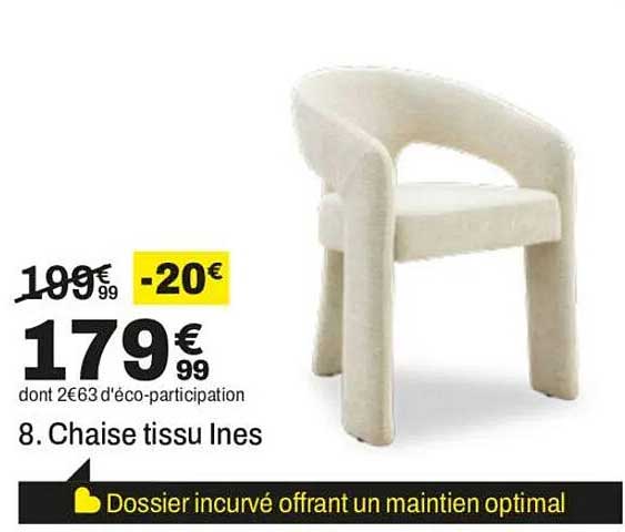8. Chaise tissu Ines