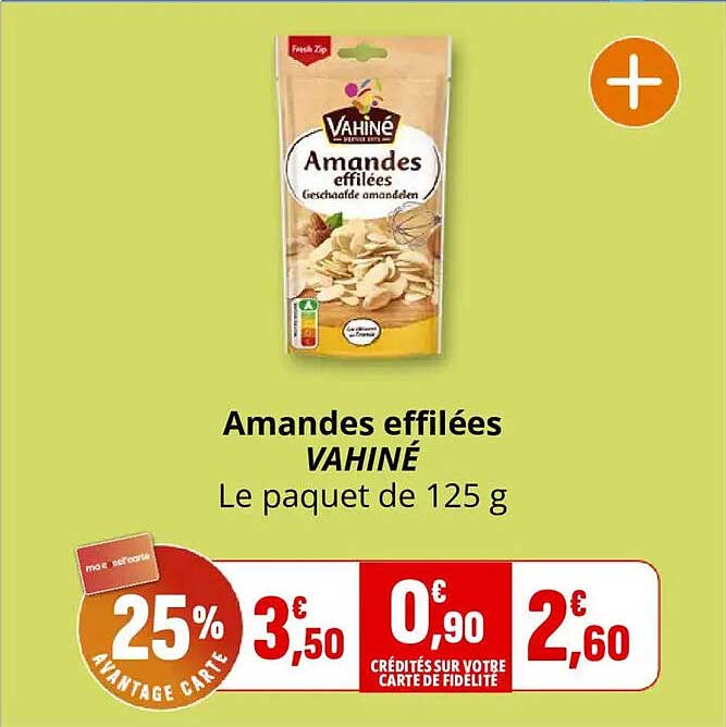 Amandes effilées VAHINÉ Le paquet de 125 g