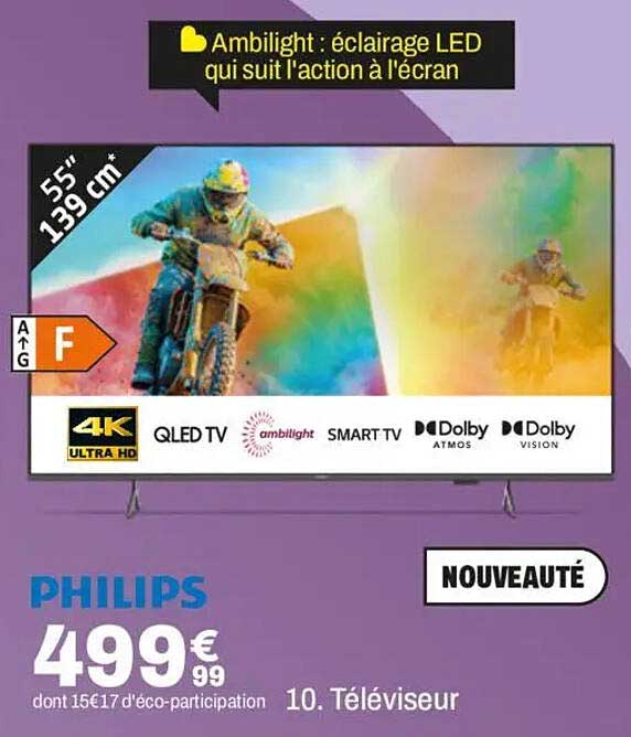 Ambilight : éclairage LED qui suit l'action à l'écran