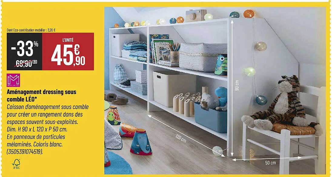 Aménagement dressing sous comble LÉO*