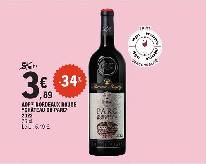 AOP BORDEAUX ROUGE “CHÂTEAU DU PARC” 2022