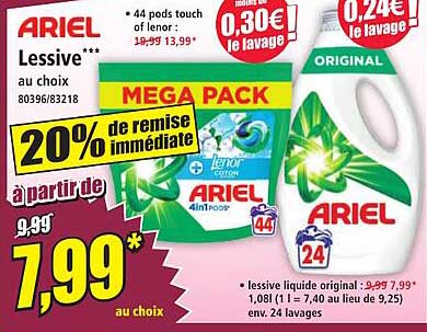 ARIEL Lessive au choix
