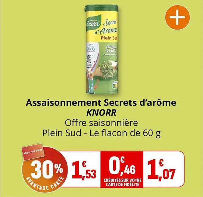 Assaisonnement Secrets d’arôme KNORR Offre saisonnière Plein Sud - Le flacon de 60 g